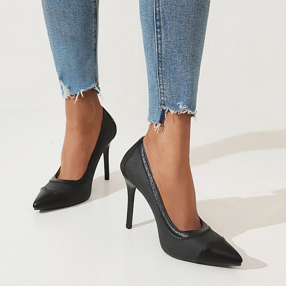 JUSTFAB POINTED TOE HIGH HEEL STILETTOS PUMP